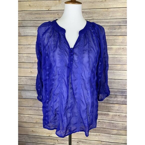 Olive & Oak Tops - Olive And Oak Stitch Fix M Sheer Blouse Floral